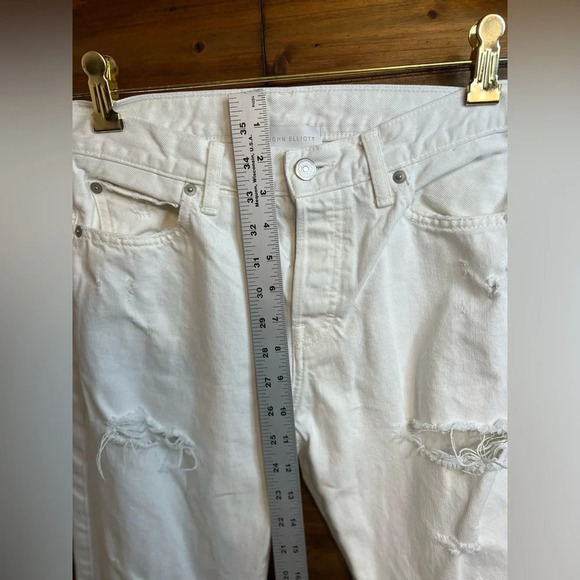 John Elliot Womans distressed raw hemmed skinny jeans color white size 26 - Picture 6 of 8